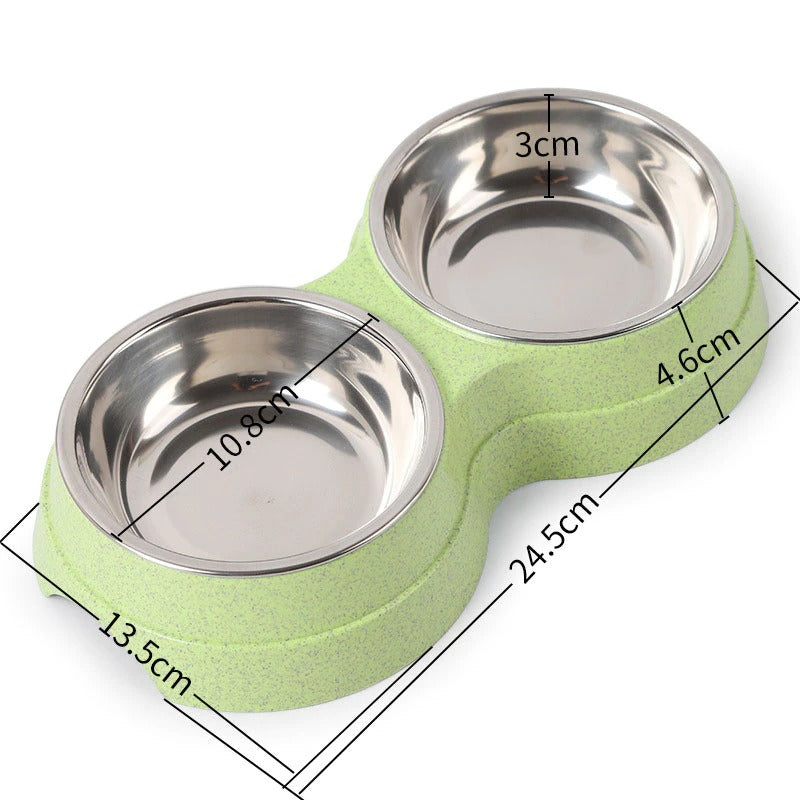 Double Stainless Steel Pet Feeding Bowls For Food And Water
