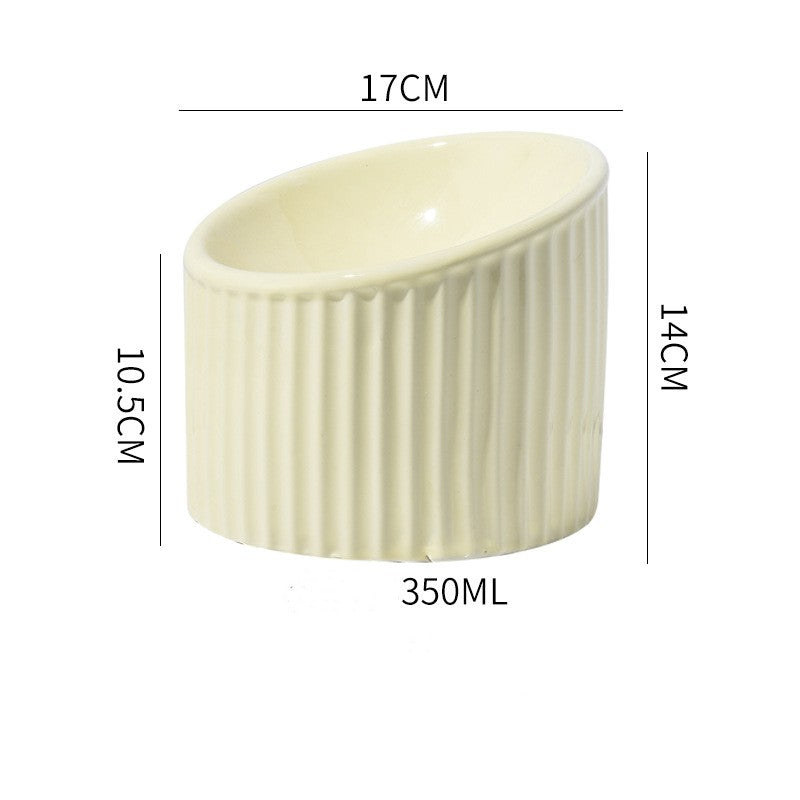 Ceramic Elevated Pet Bowl For Cervical Spine Support Feeding