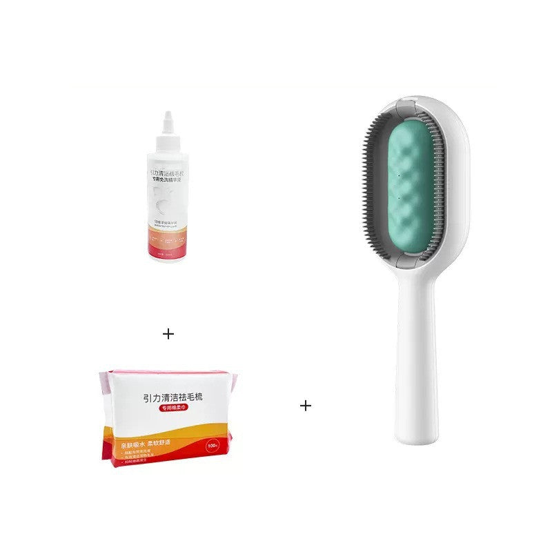Pet Dematting Brush and Comb for Hair Removal with Collection Tank
