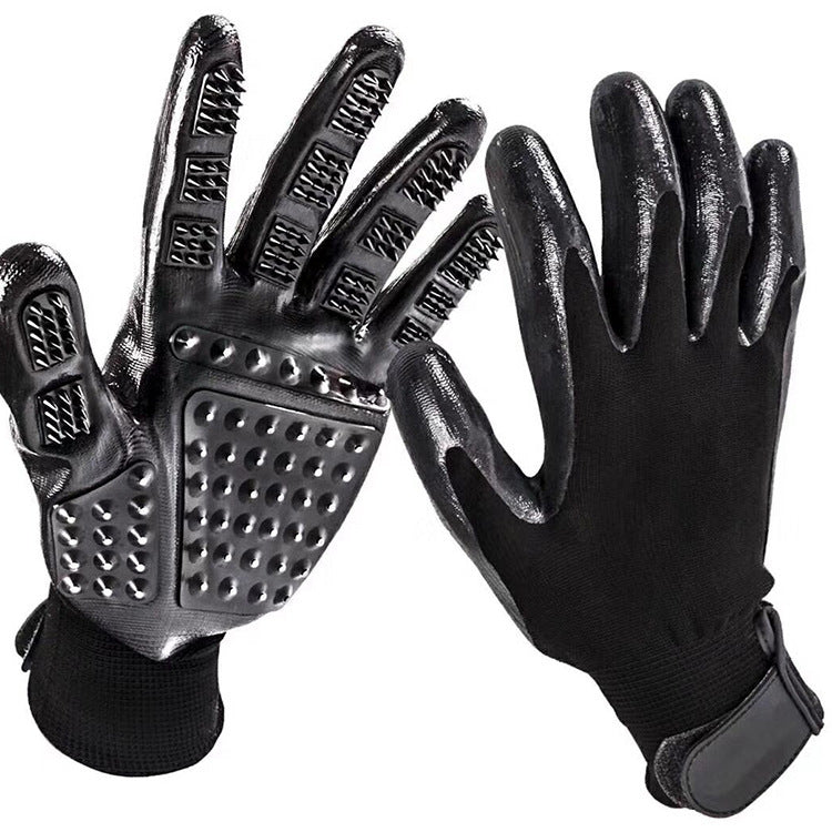 Pet Hair Grooming Glove with Soft Rubber for Shedding and Massage