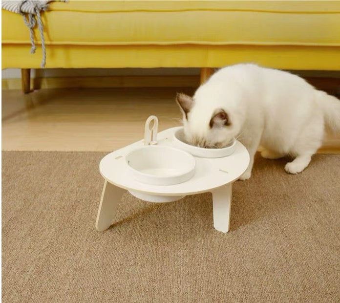 Spine Protection Tilted Pet Bowl Rack For Comfortable Feeding