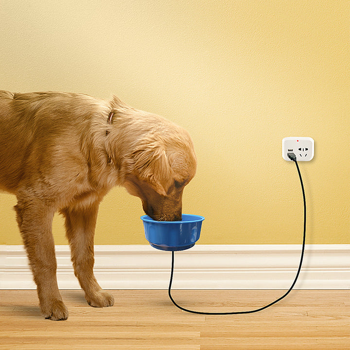 Hanging Pet Food Plate With Insulated Thermostatic Water Bowl
