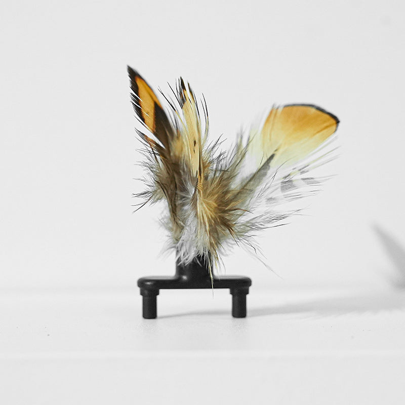 Electric Interactive Moving Pet Toy With Feather Teaser Stick