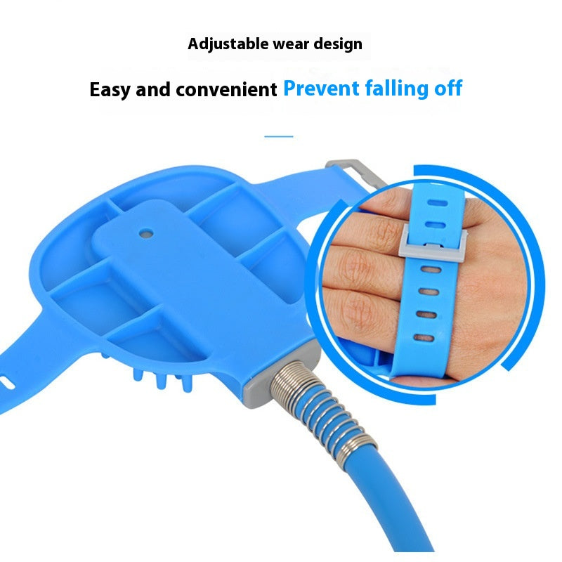 Pet Bathing Gloves with Silicone Nozzle Handheld Massage Shower Brush