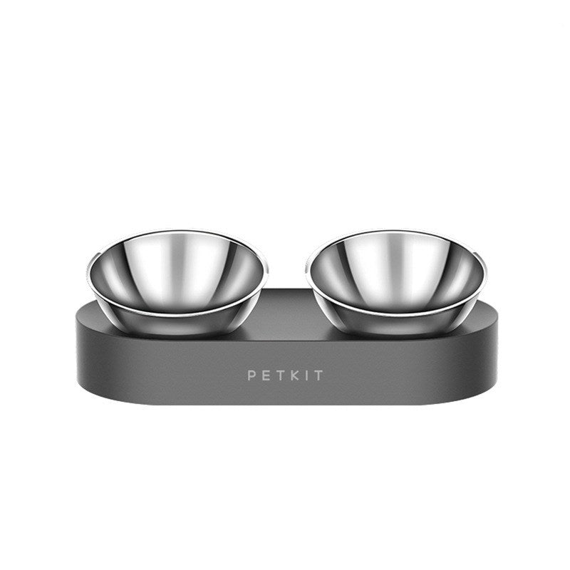 Adjustable Double Pet Bowl With Tilted Design For Food And Water