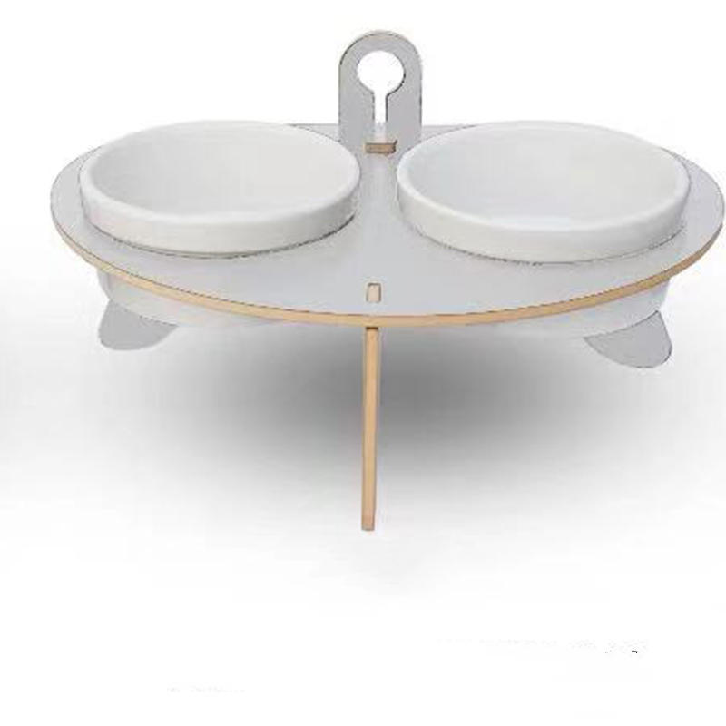 Spine Protection Tilted Pet Bowl Rack For Comfortable Feeding