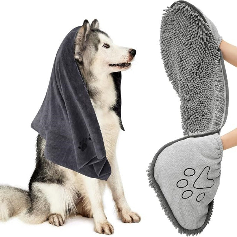 Pet Quick-Absorbent Bath Towel for Grooming and Drying