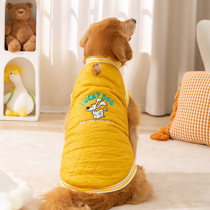 Quilted Cotton Pet Jacket For Large Breeds Winter Warm Wear