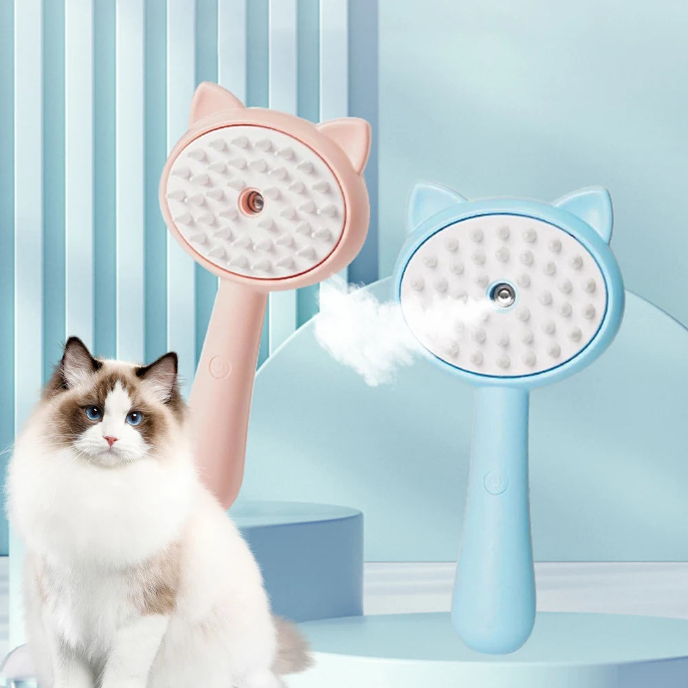 Multifunctional Pet Grooming Brush with Mist and Self-Cleaning Function