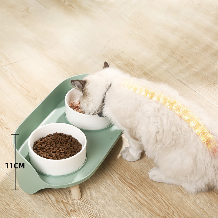 Adjustable Tilted Double Pet Bowl For Spill Proof Feeding