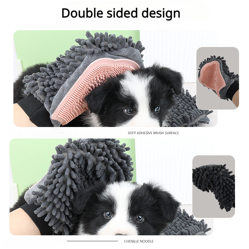 2-in-1 Pet Bathing Brush and Grooming Glove for Brushing Massaging