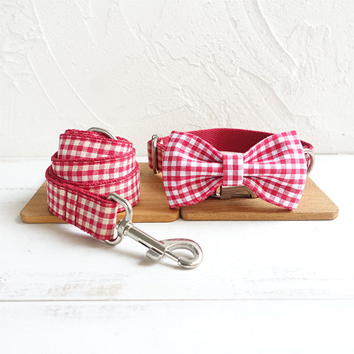 Pet Collar Bow Tie And Leash Set For Stylish Use
