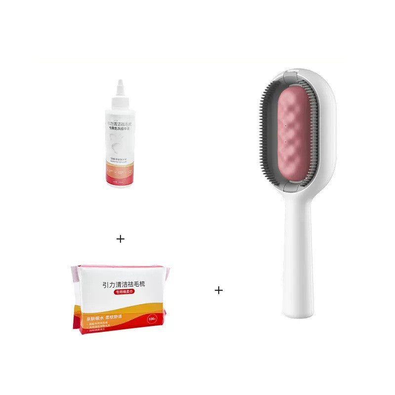 Pet Dematting Brush and Comb for Hair Removal with Collection Tank