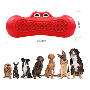 Vocal Rugby Shaped Rubber Pet Toy For Teething And Chewing