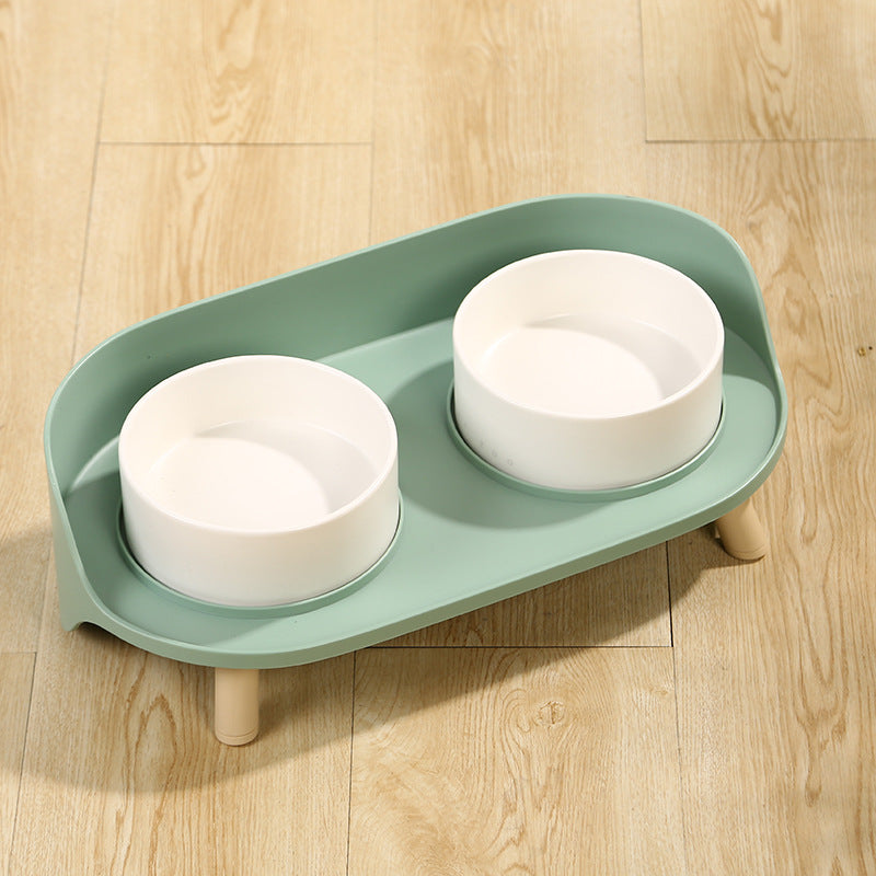 Adjustable Tilted Double Pet Bowl For Spill Proof Feeding