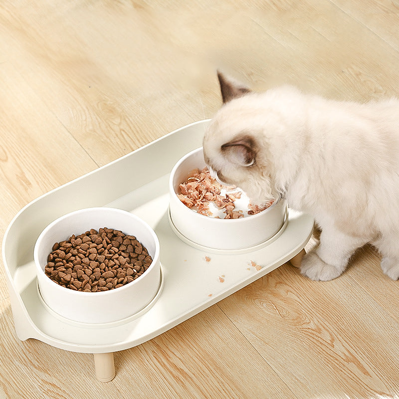 Adjustable Tilted Double Pet Bowl For Spill Proof Feeding