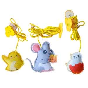 Interactive Hanging Mouse Toy With Rope Telescopic Design For Pets