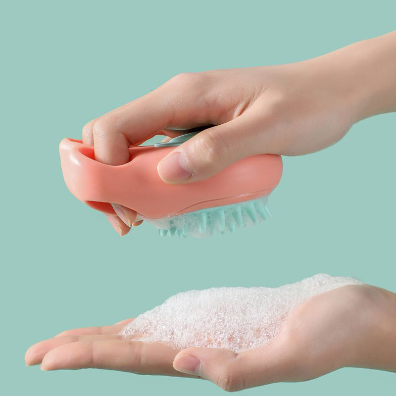 Pet Bath Brush with Claw Massage Comb for Grooming