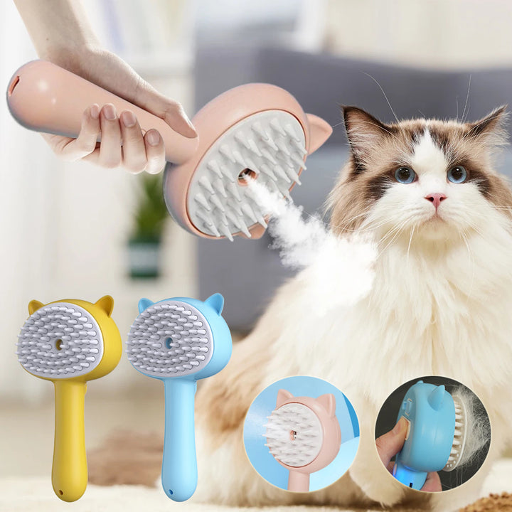 Multifunctional Pet Grooming Brush with Mist and Self-Cleaning Function