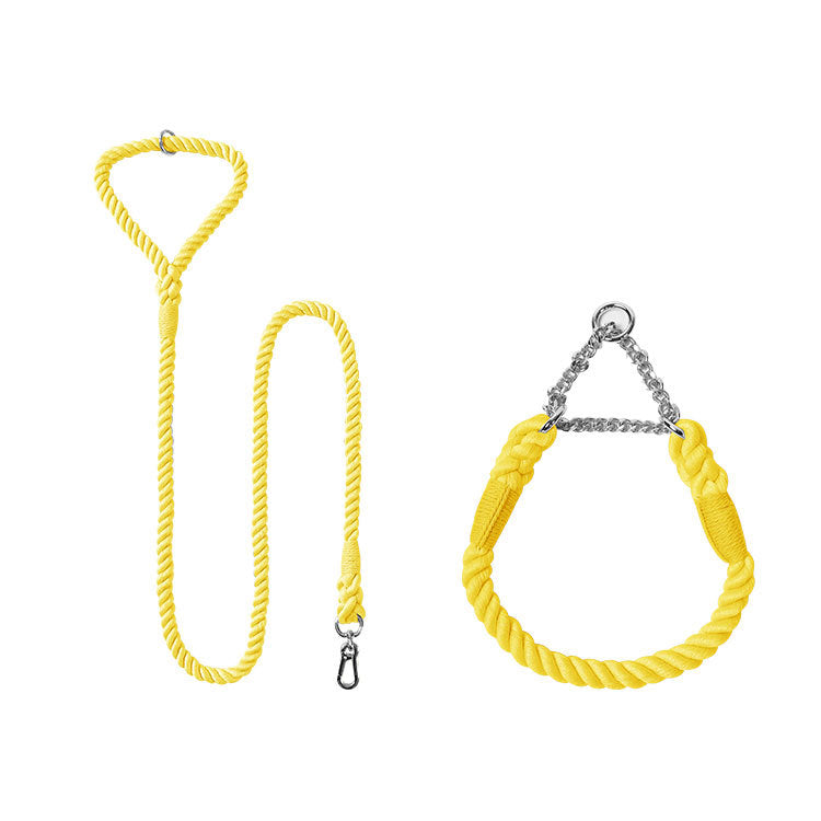 Woven Cotton Pet Leash And Collar Set For Daily Use