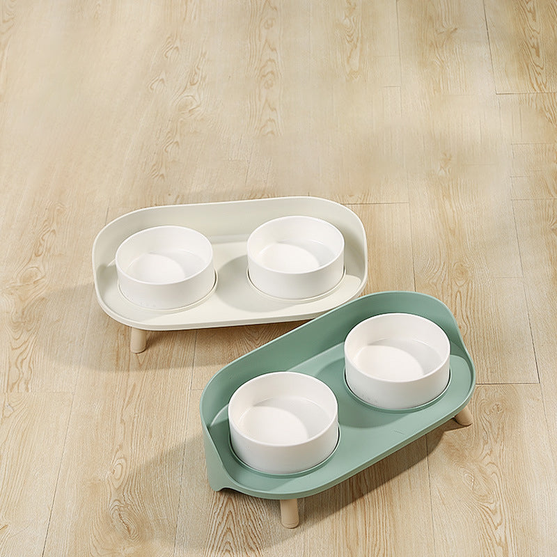 Adjustable Tilted Double Pet Bowl For Spill Proof Feeding