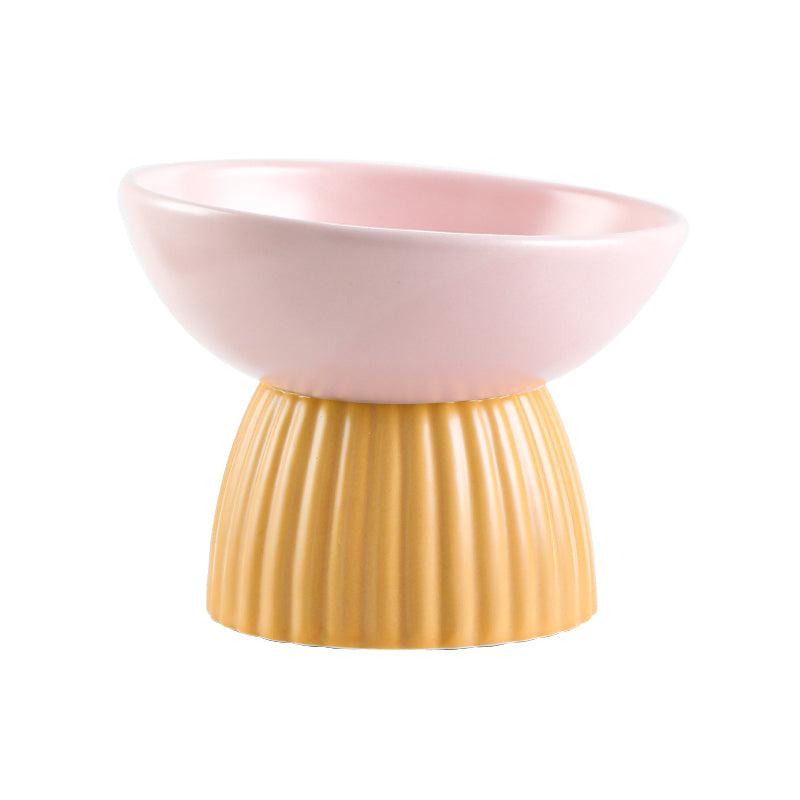 Ceramic Elevated Pet Bowl For Cervical Spine Protection