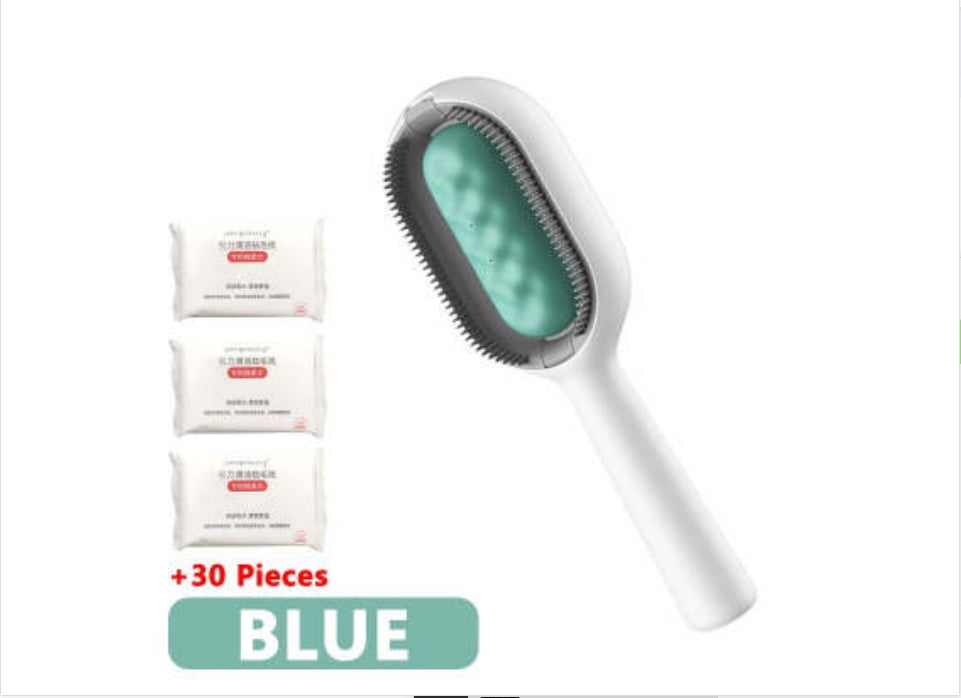 Pet Dematting Brush and Comb for Hair Removal with Collection Tank