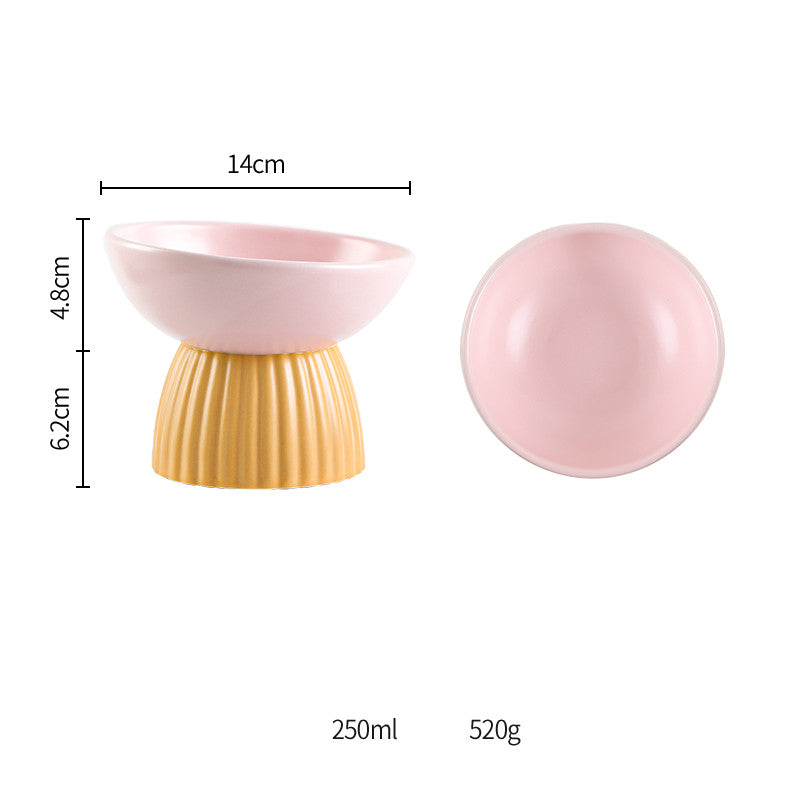 Ceramic Elevated Pet Bowl For Cervical Spine Protection