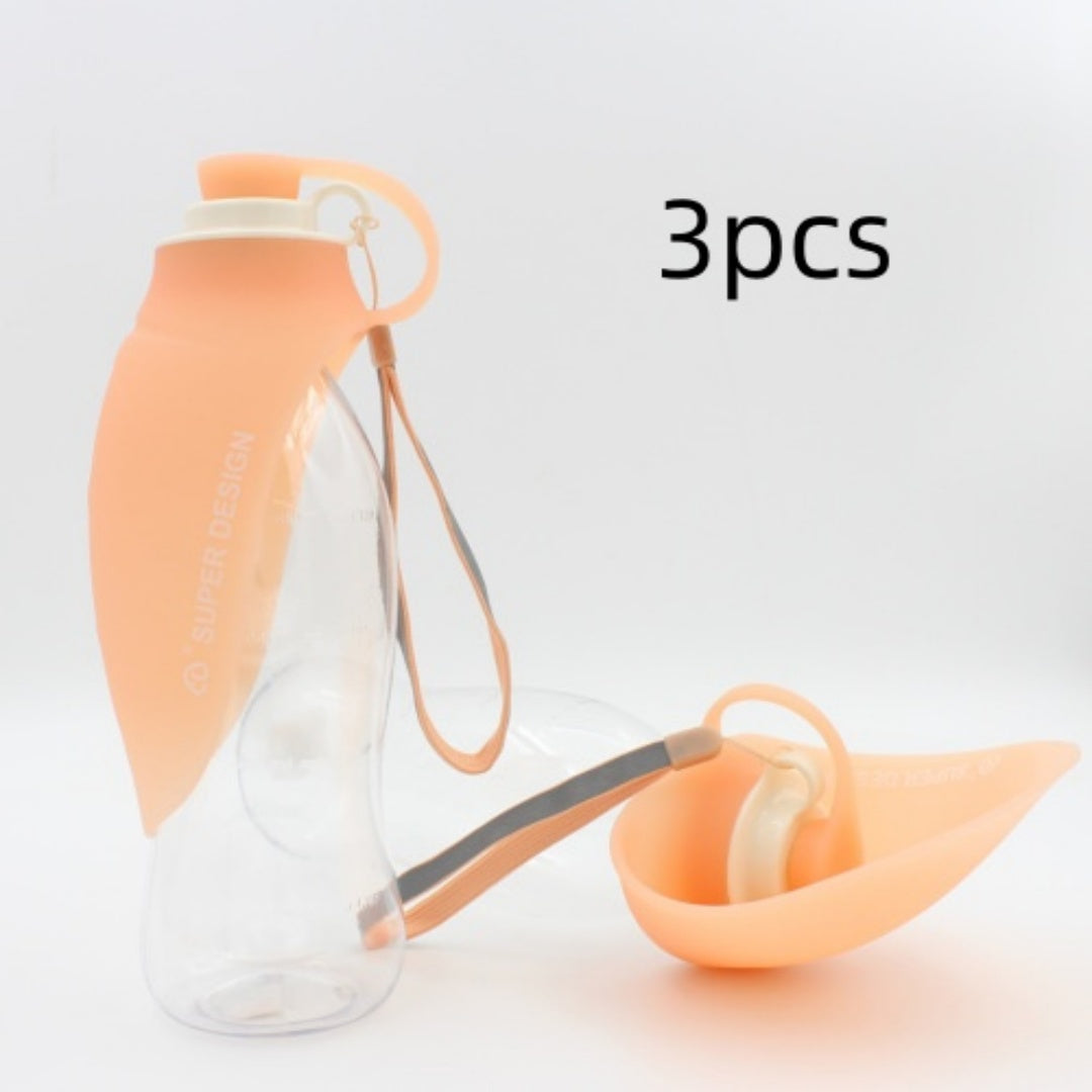 Portable Leak Proof Pet Water Dispenser Bottle With Drinking Cup Bowl