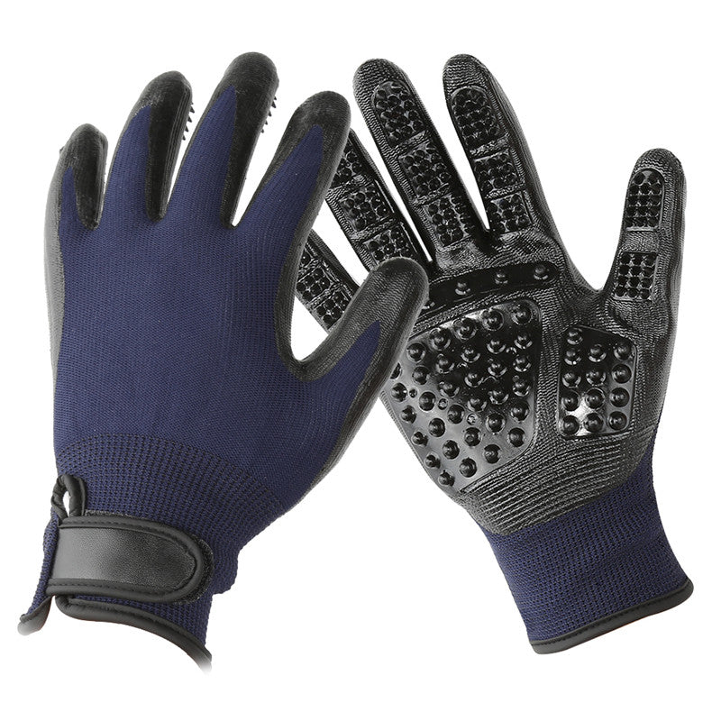Pet Hair Grooming Glove with Soft Rubber for Shedding and Massage