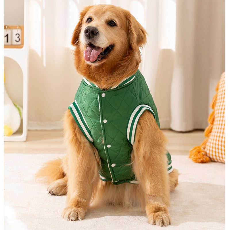 Quilted Cotton Pet Jacket For Large Breeds Winter Warm Wear
