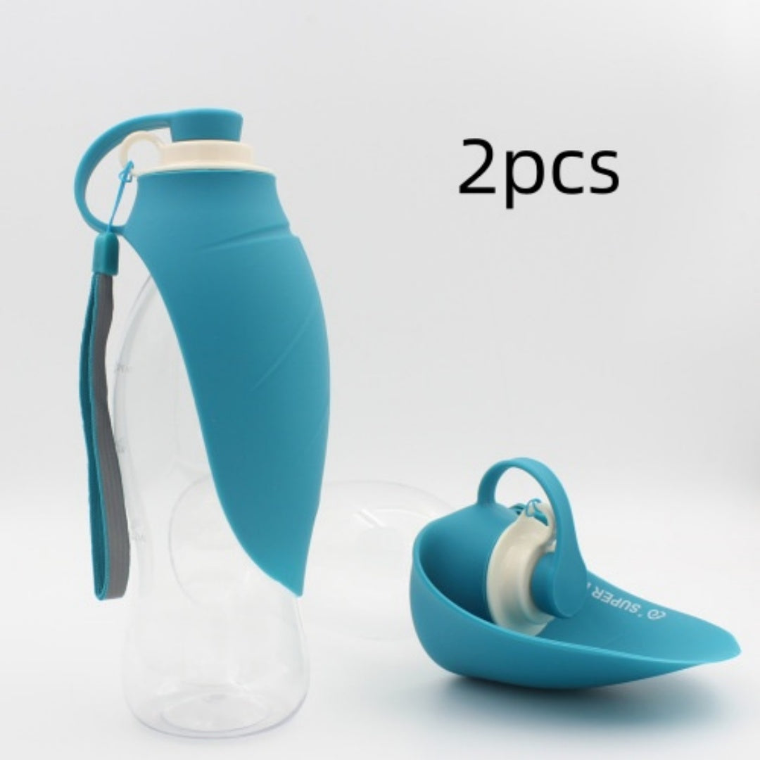 Portable Leak Proof Pet Water Dispenser Bottle With Drinking Cup Bowl