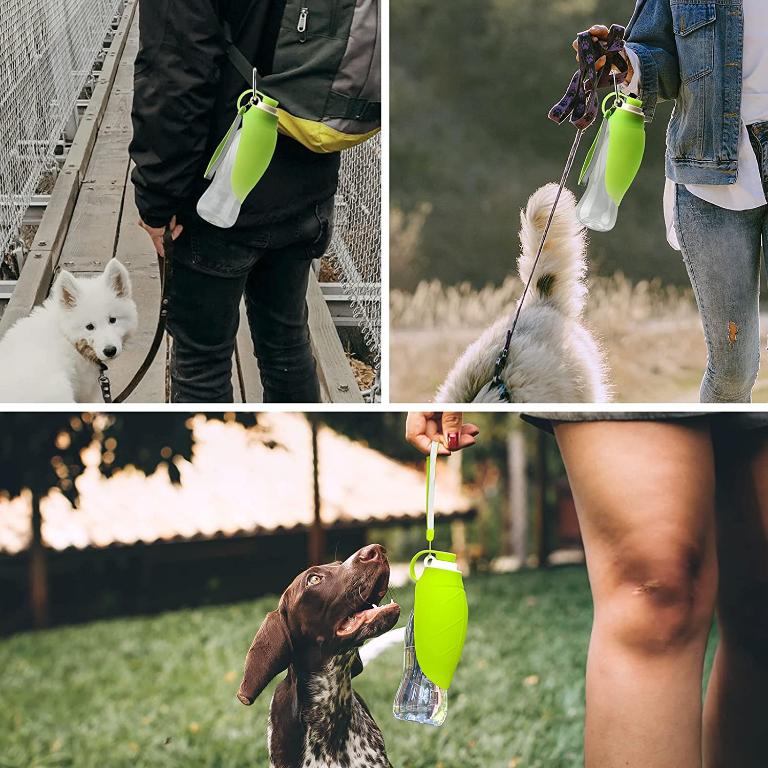 Portable Leak Proof Pet Water Dispenser Bottle With Drinking Cup Bowl