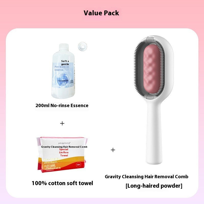 Pet Dematting Brush and Comb for Hair Removal with Collection Tank