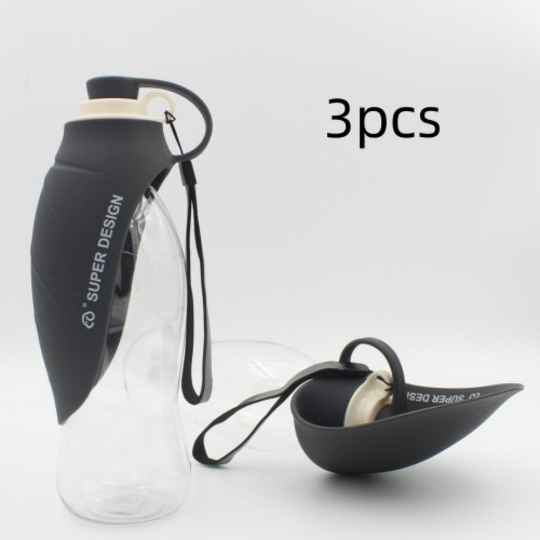 Portable Leak Proof Pet Water Dispenser Bottle With Drinking Cup Bowl