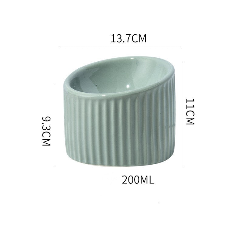Ceramic Elevated Pet Bowl For Cervical Spine Support Feeding