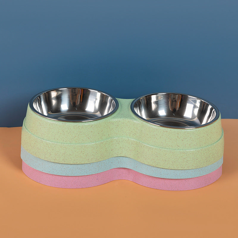 Double Stainless Steel Pet Feeding Bowls For Food And Water