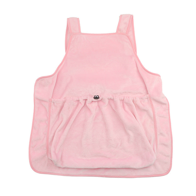 Plush Pet Carrier Apron With Chest Pocket For Outdoor Travel