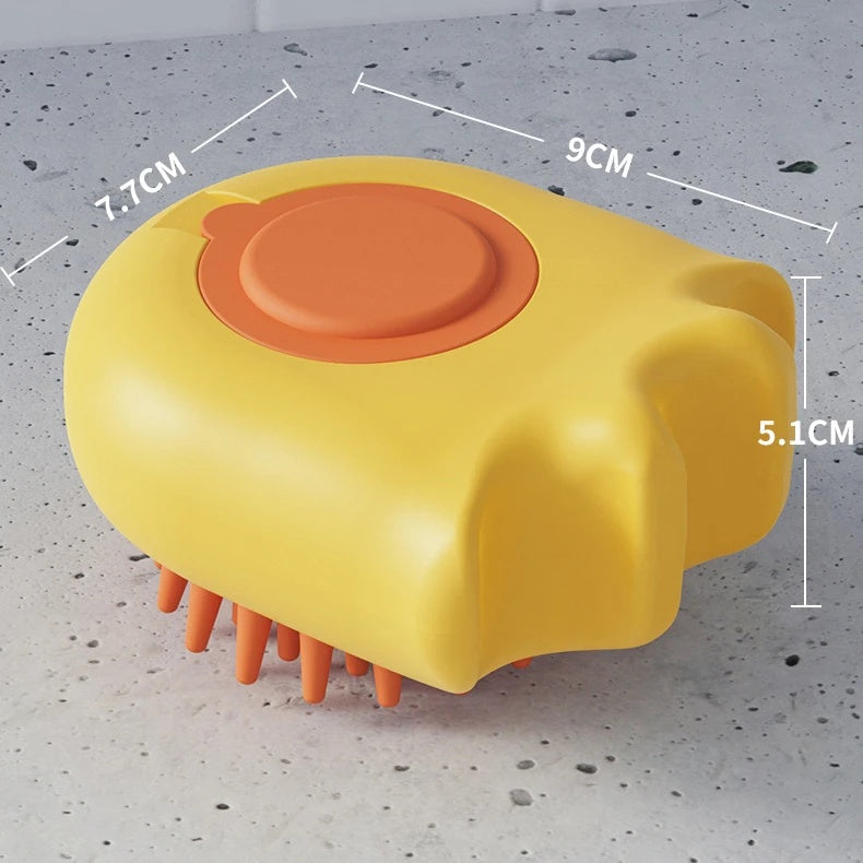 Pet Bath Brush with Massage Comb and Shampoo Dispenser for Grooming
