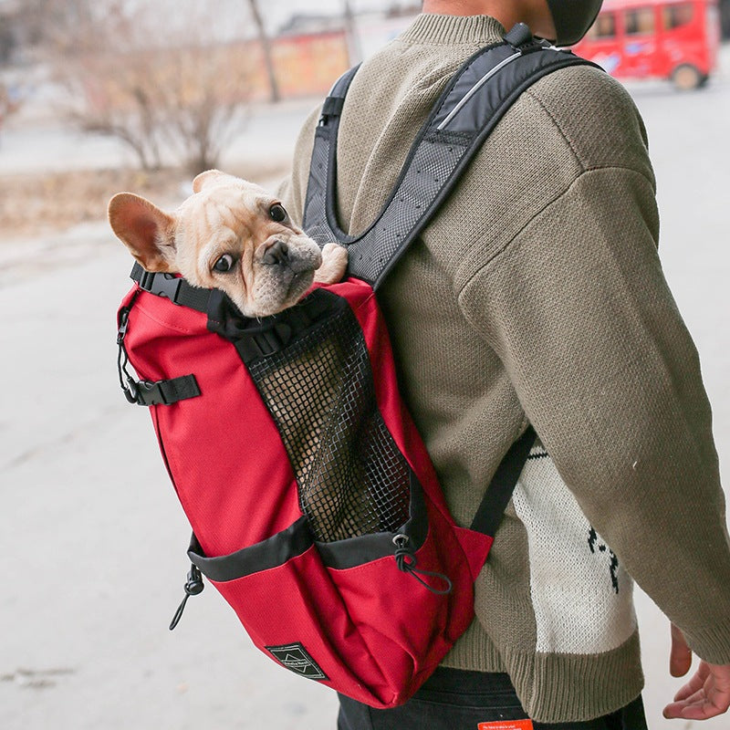 Double Shoulder Pet Carrier Backpack For Outdoor Travel Use