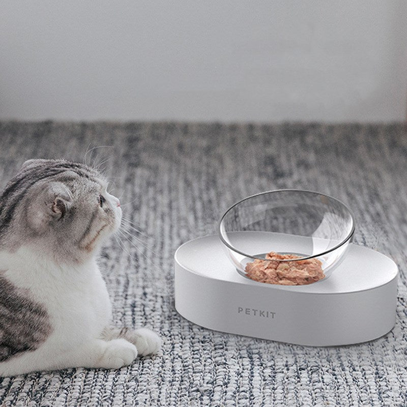 Adjustable Double Pet Bowl With Tilted Design For Food And Water