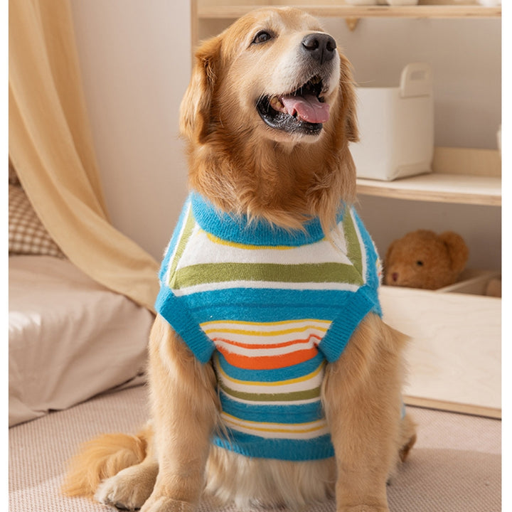 Striped Sleeveless Pet Sweater For Autumn And Winter Wear