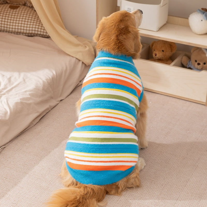 Striped Sleeveless Pet Sweater For Autumn And Winter Wear