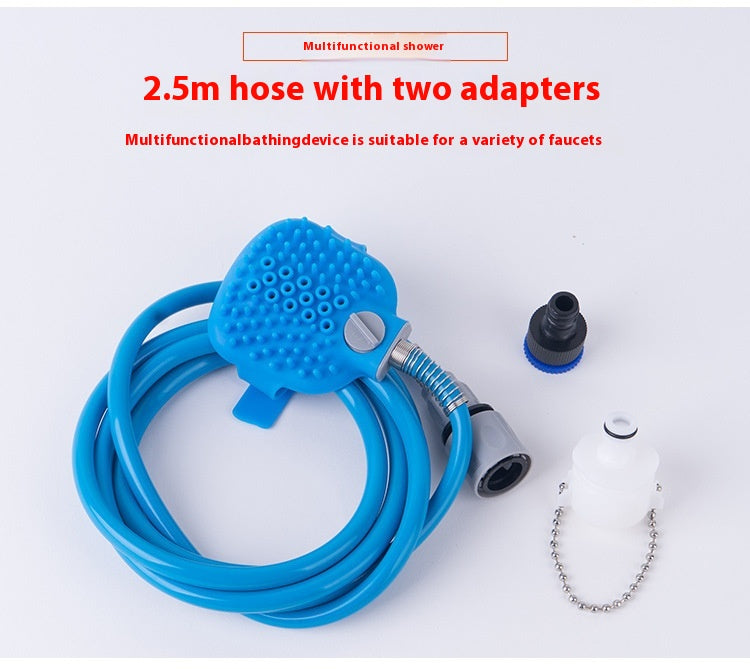 Pet Bathing Gloves with Silicone Nozzle Handheld Massage Shower Brush