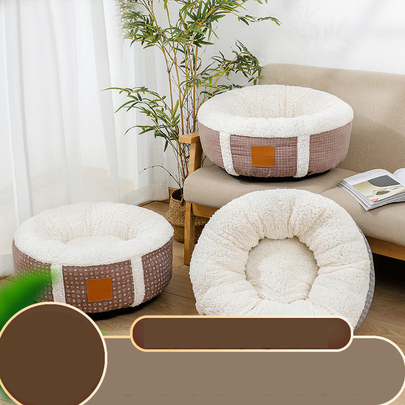 Super Soft Winter Pet Bed Warm Lamb Wool Kennel