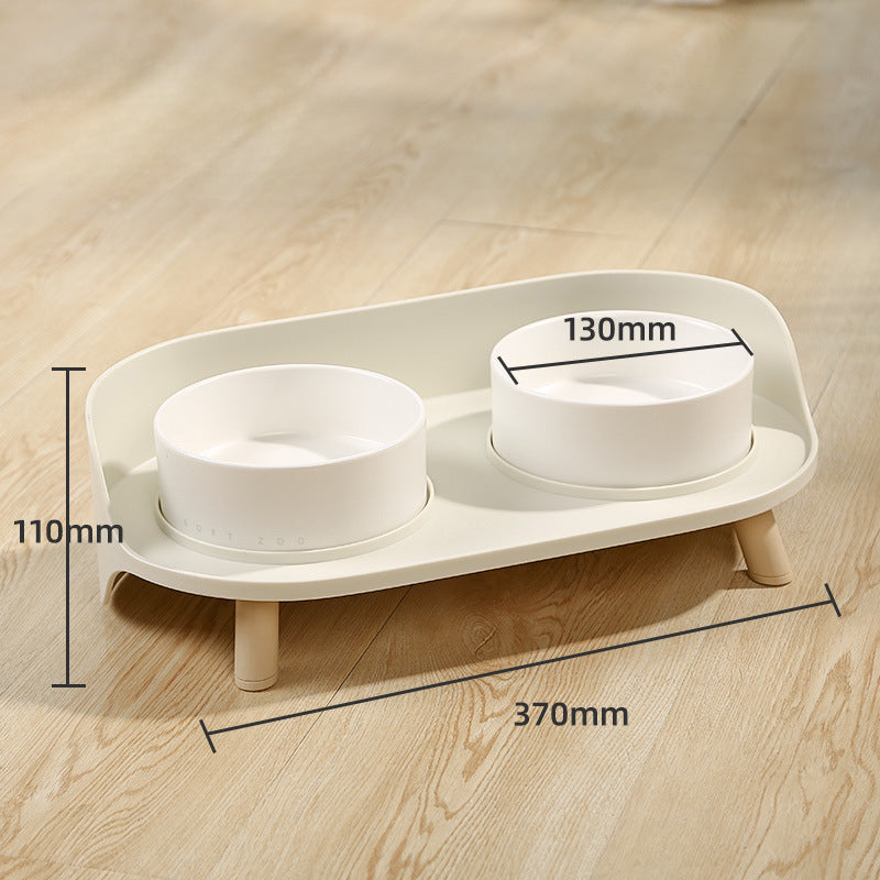 Adjustable Tilted Double Pet Bowl For Spill Proof Feeding