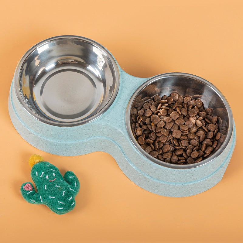 Double Stainless Steel Pet Feeding Bowls For Food And Water