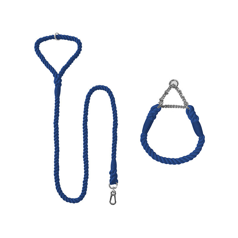 Woven Cotton Pet Leash And Collar Set For Daily Use
