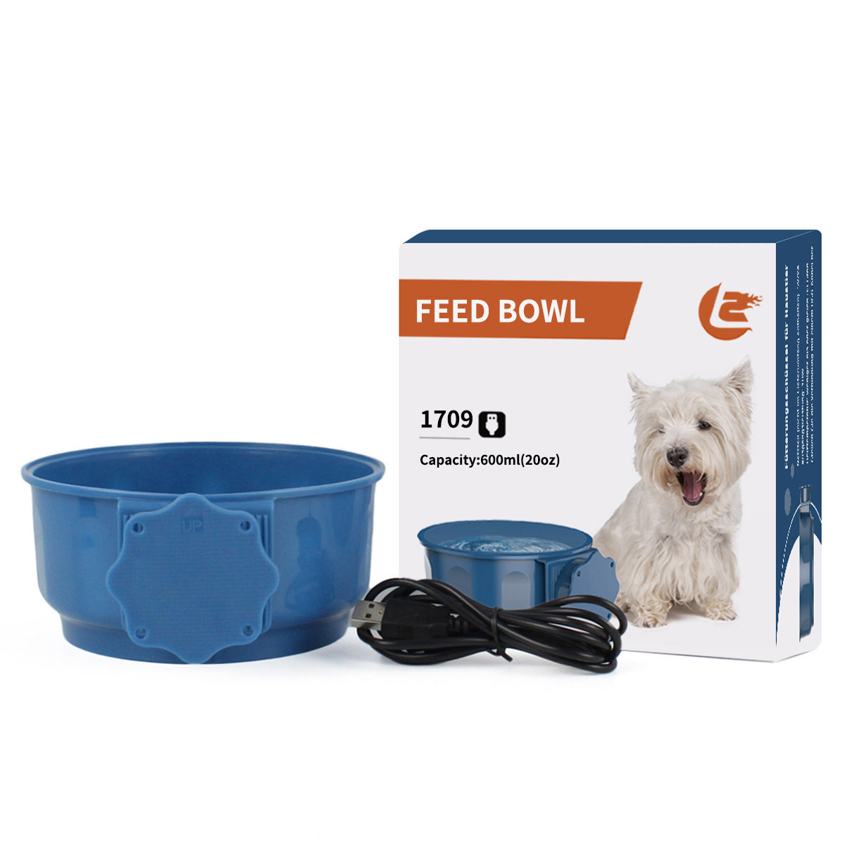 Hanging Pet Food Plate With Insulated Thermostatic Water Bowl