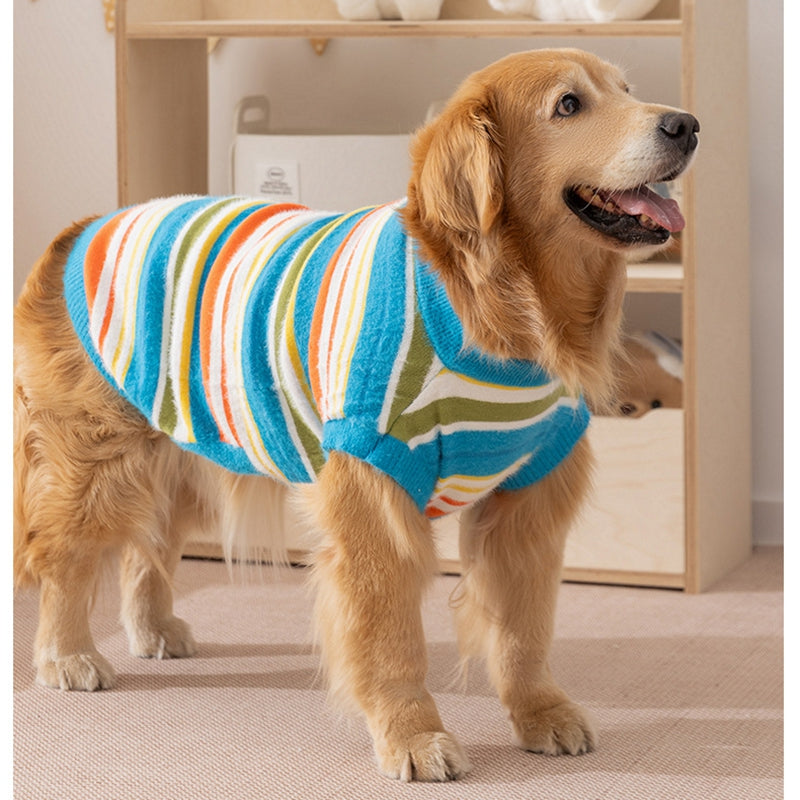 Striped Sleeveless Pet Sweater For Autumn And Winter Wear